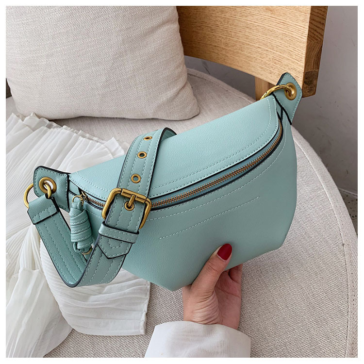 Fashion chain fanny pack new brand waist bag women belt waist pack pu leather chest bag